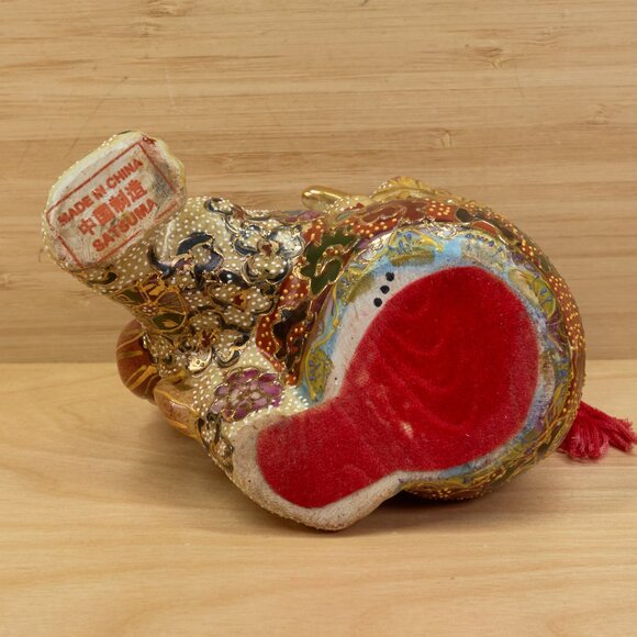 Porcelain Satsuma Foo Dog / Guardian Lion Figurine / Hand-Painted / Vintage - Picture 8 of 9